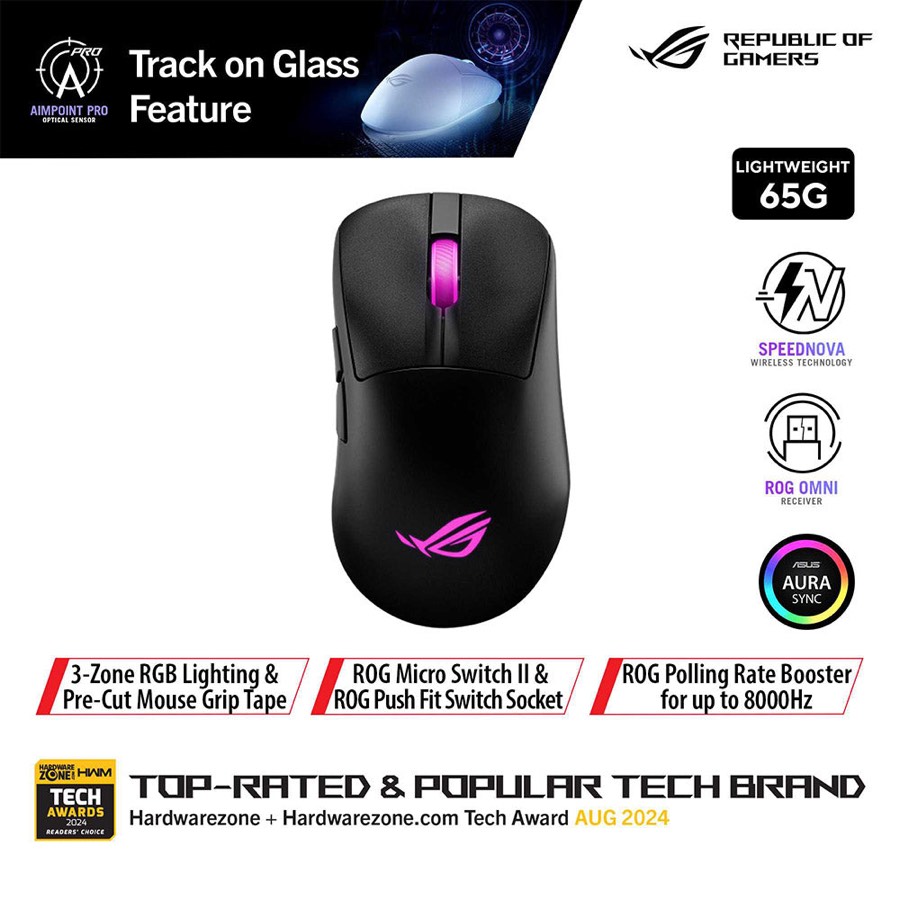 Asus Rog Keris Ii Origin Wireless Gaming Mouse Black