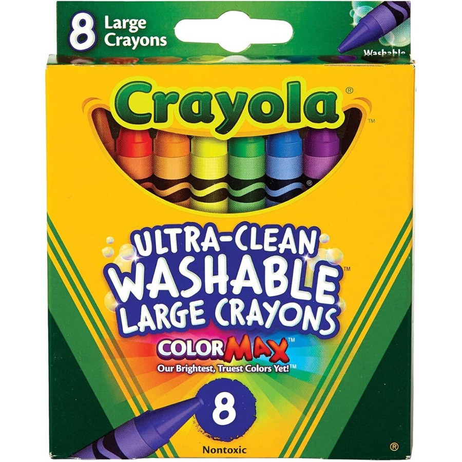 Crayola Washable Large Crayons Colouring Art and Craft Tools 8pc