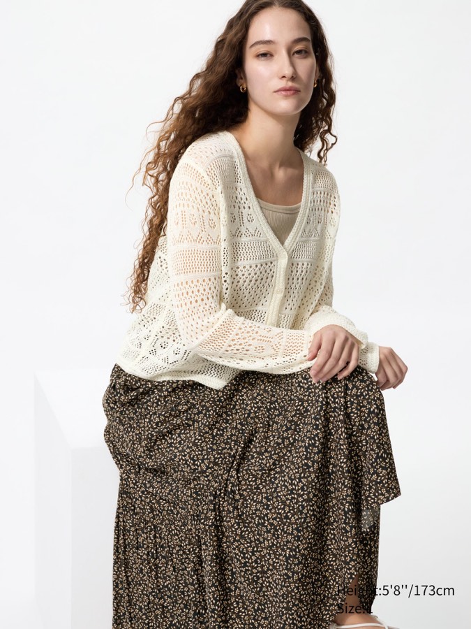 Crochet V Neck Cardigan
