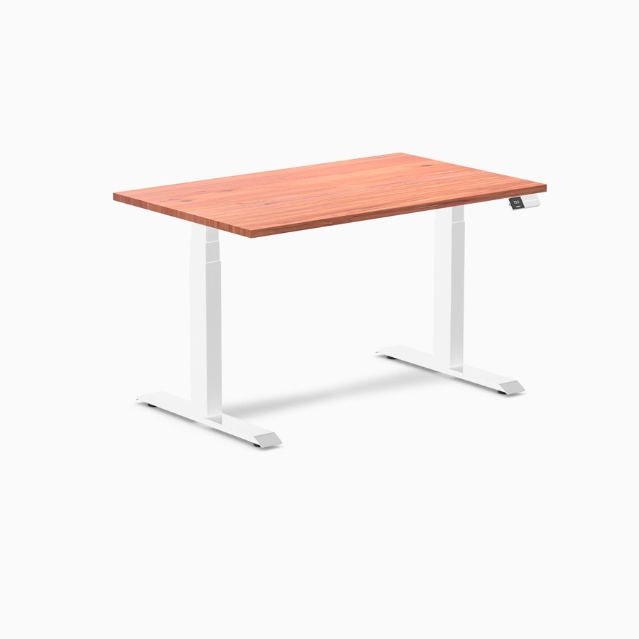 Desky Dual Softwood Sit Stand Desk 120cm Red Cedar Desktop