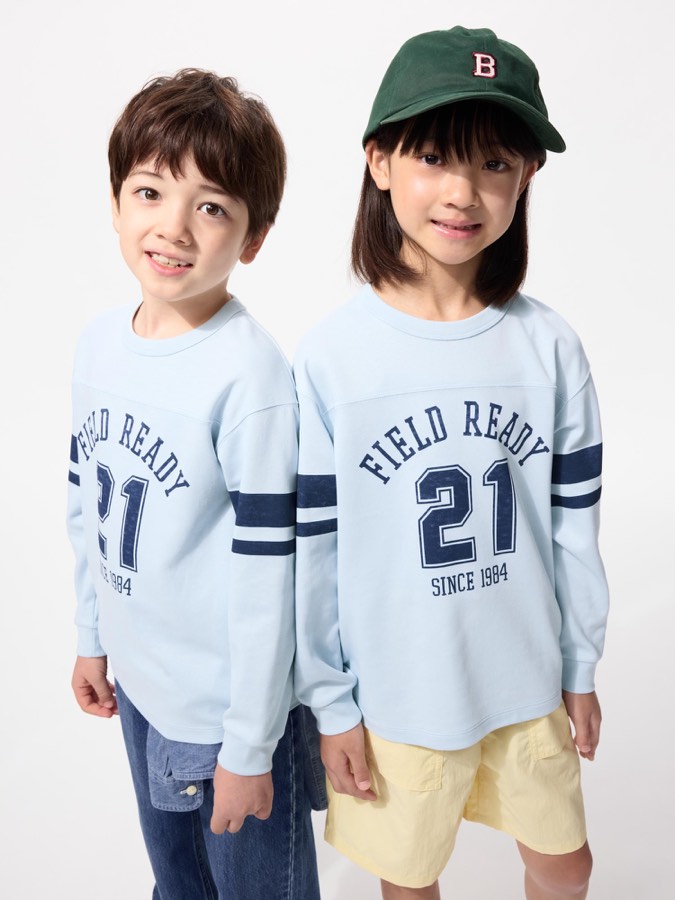 Kids Airism Graphic Cotton Crew Neck T Long Sleeve