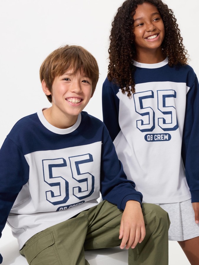 Kids Airism Graphic Cotton Crew Neck T Long Sleeve
