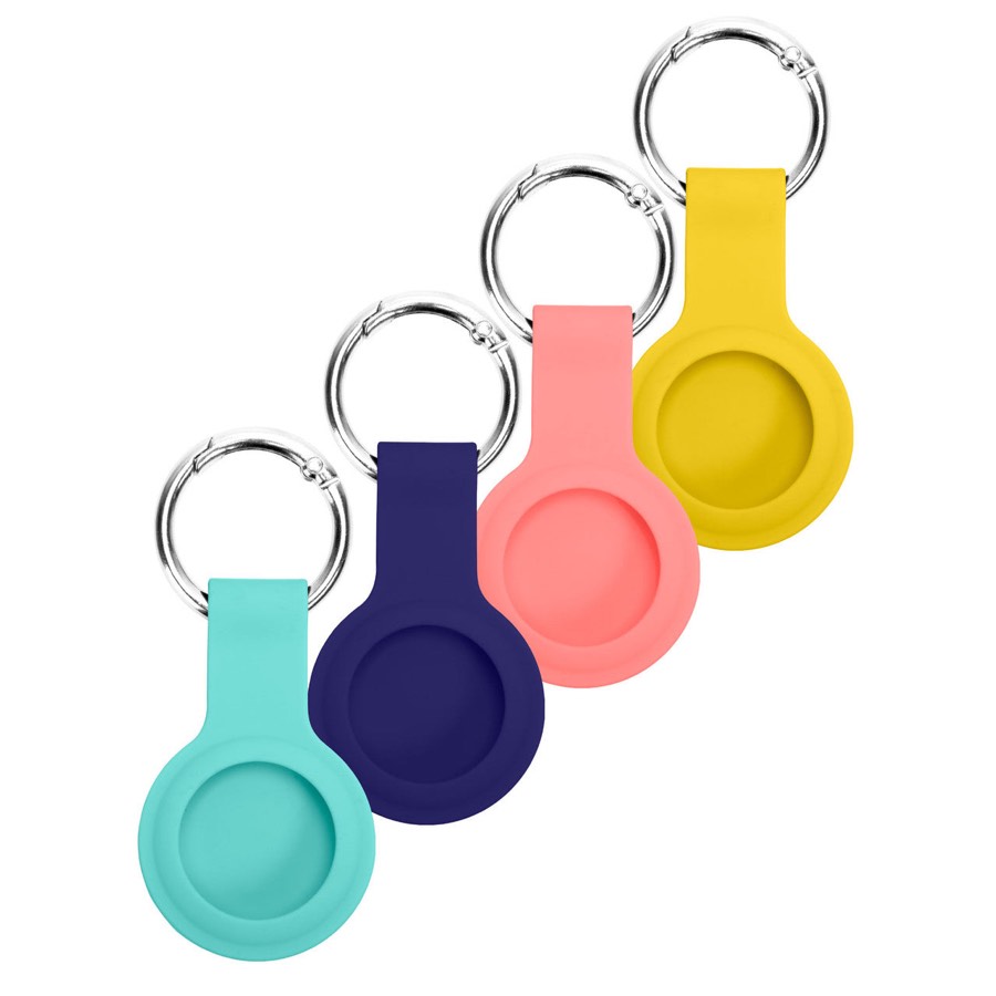 Laser Silicone Key Ring for Apple Airtag 4 Pack