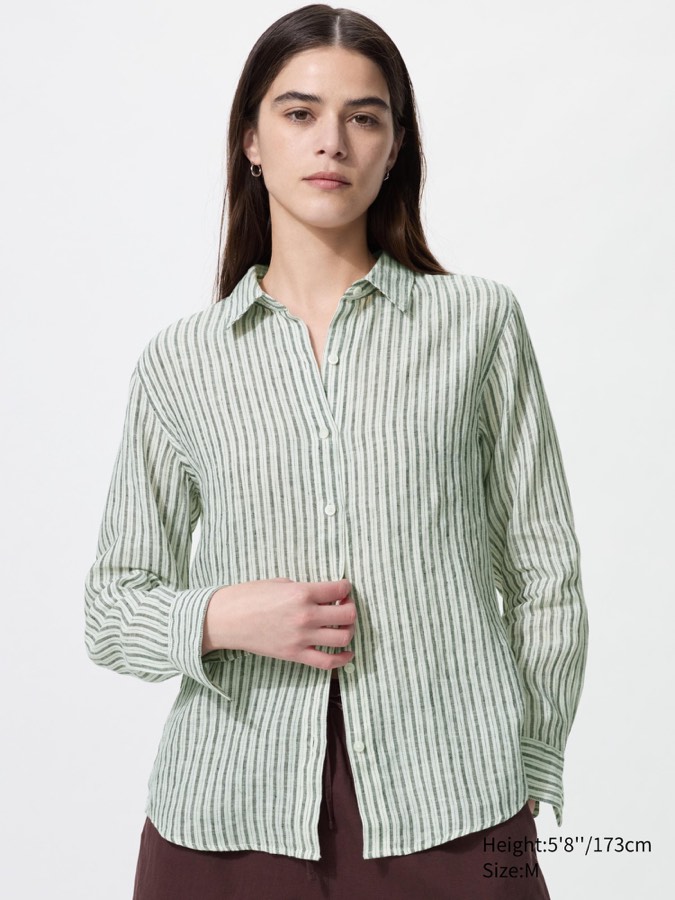 Premium Linen Shirt Long Sleeve Striped