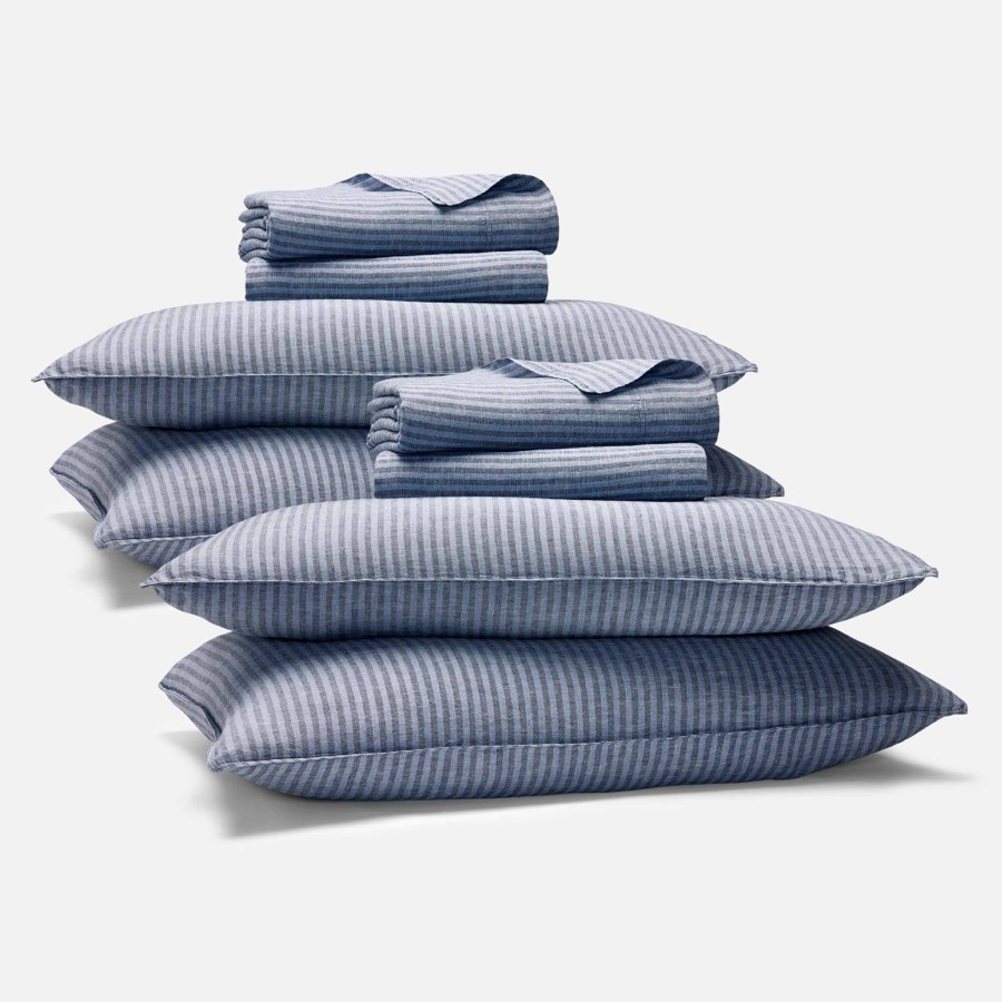 Set of 2 Washed European Linen Core Sheet Bundle