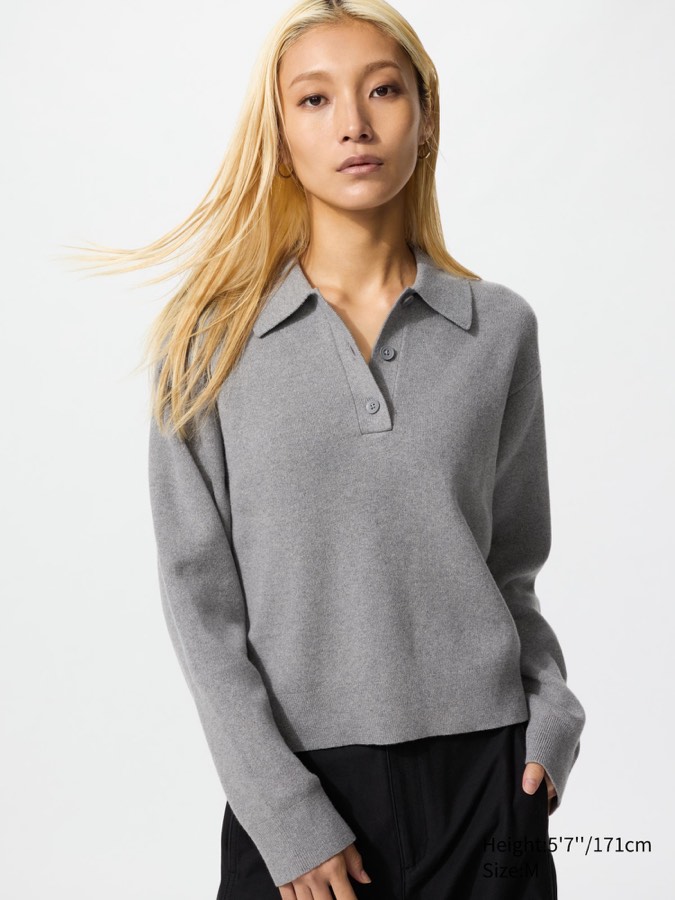 Smooth Cotton Polo Sweater